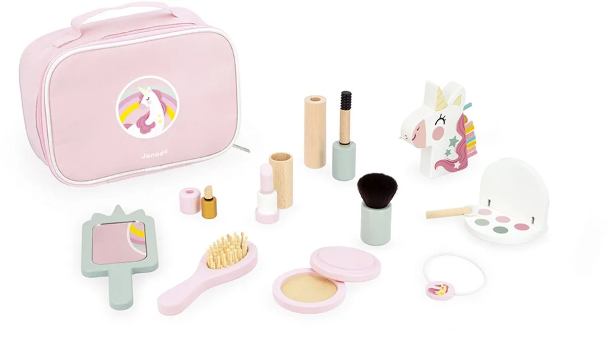 Janod Unicorn Beauty Case - 10 Houten Make-up Accessoires - afbeelding 6 van 6
