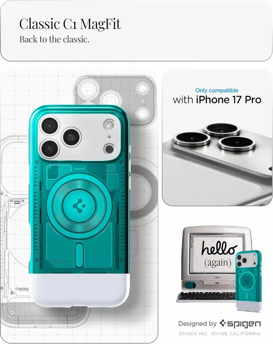 Spigen Classic C1 MagSafe iPhone 17 Pro Hoesje - Transparent