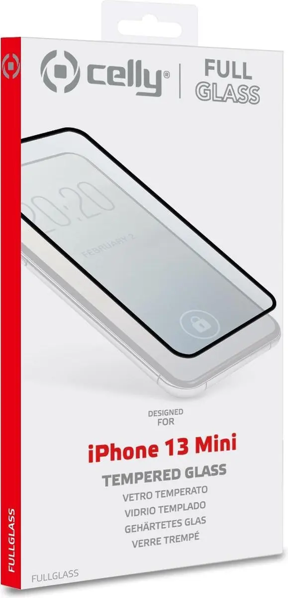 Celly iPhone 13 Mini FullGlass Screen Protector - FULLGLASS1006BK - afbeelding 6 van 6