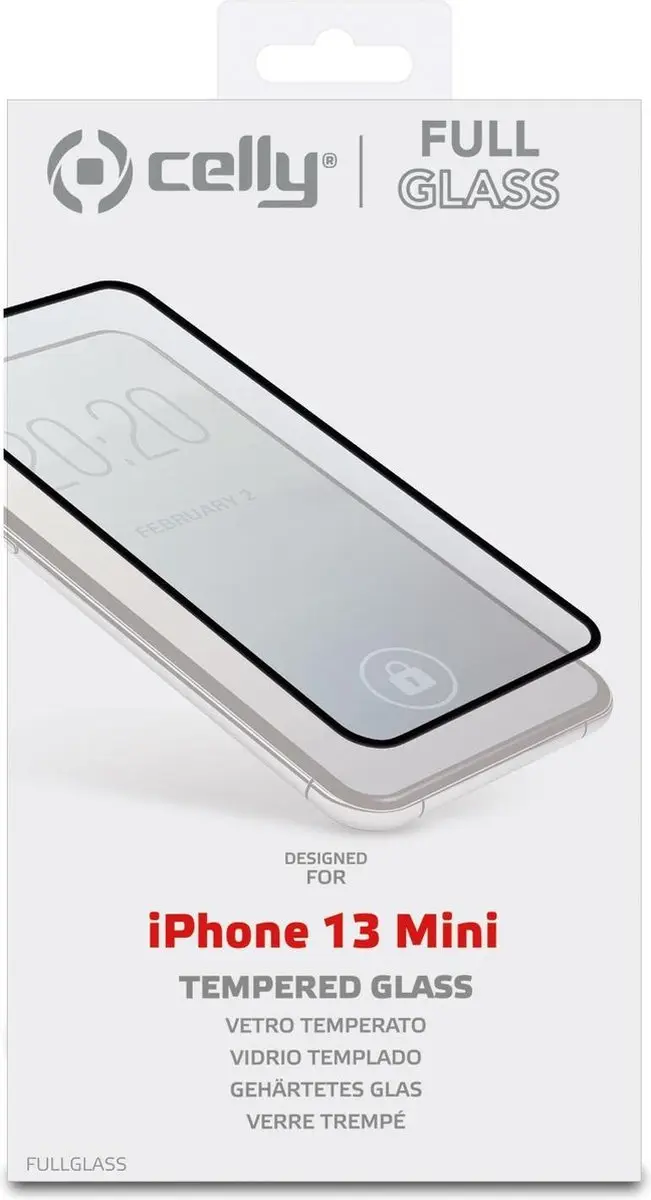 Celly iPhone 13 Mini FullGlass Screen Protector - FULLGLASS1006BK