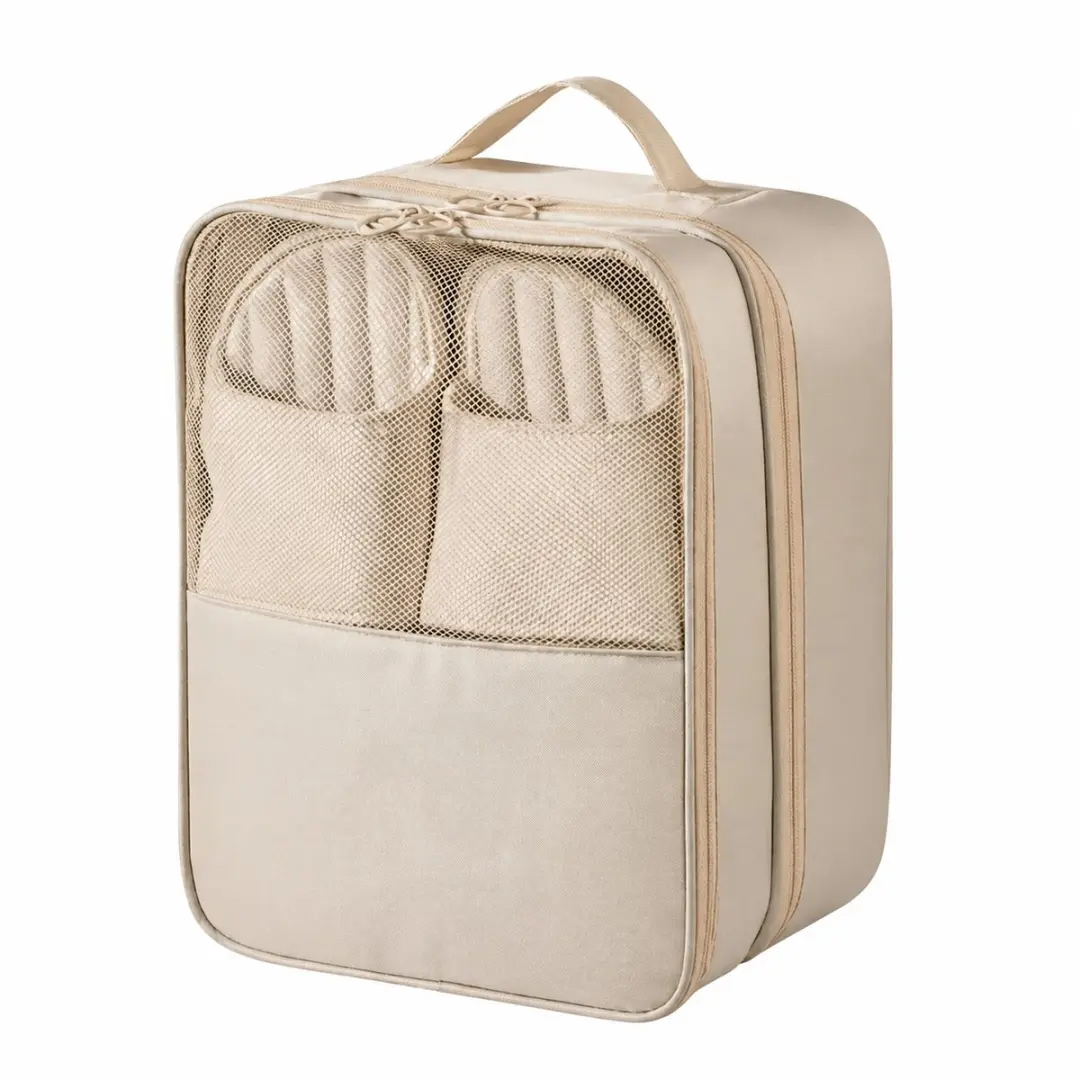 NuveX Reis Schoenenzak Beige - Dubbele Organizer