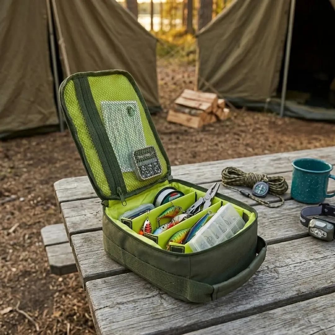 NUVEX Groene Vistas Vis Tas - Unisex - Ritssluiting - Meerdere Compartimenten