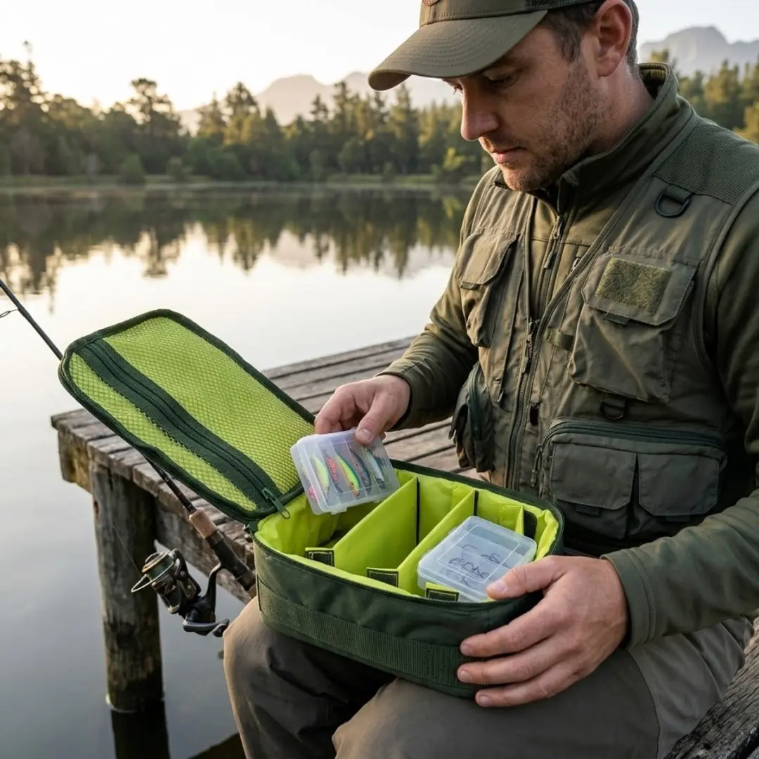 NUVEX Groene Vistas Vis Tas - Unisex - Ritssluiting - Meerdere Compartimenten