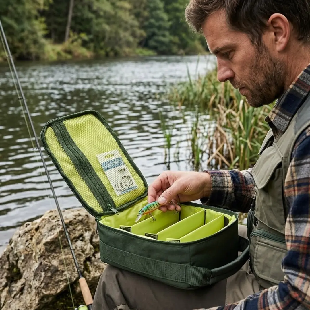 NUVEX Groene Vistas Vis Tas - Unisex - Ritssluiting - Meerdere Compartimenten