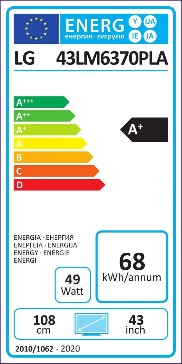 LG 43LM6370PLA 43 inch Full HD LED TV - Zwart