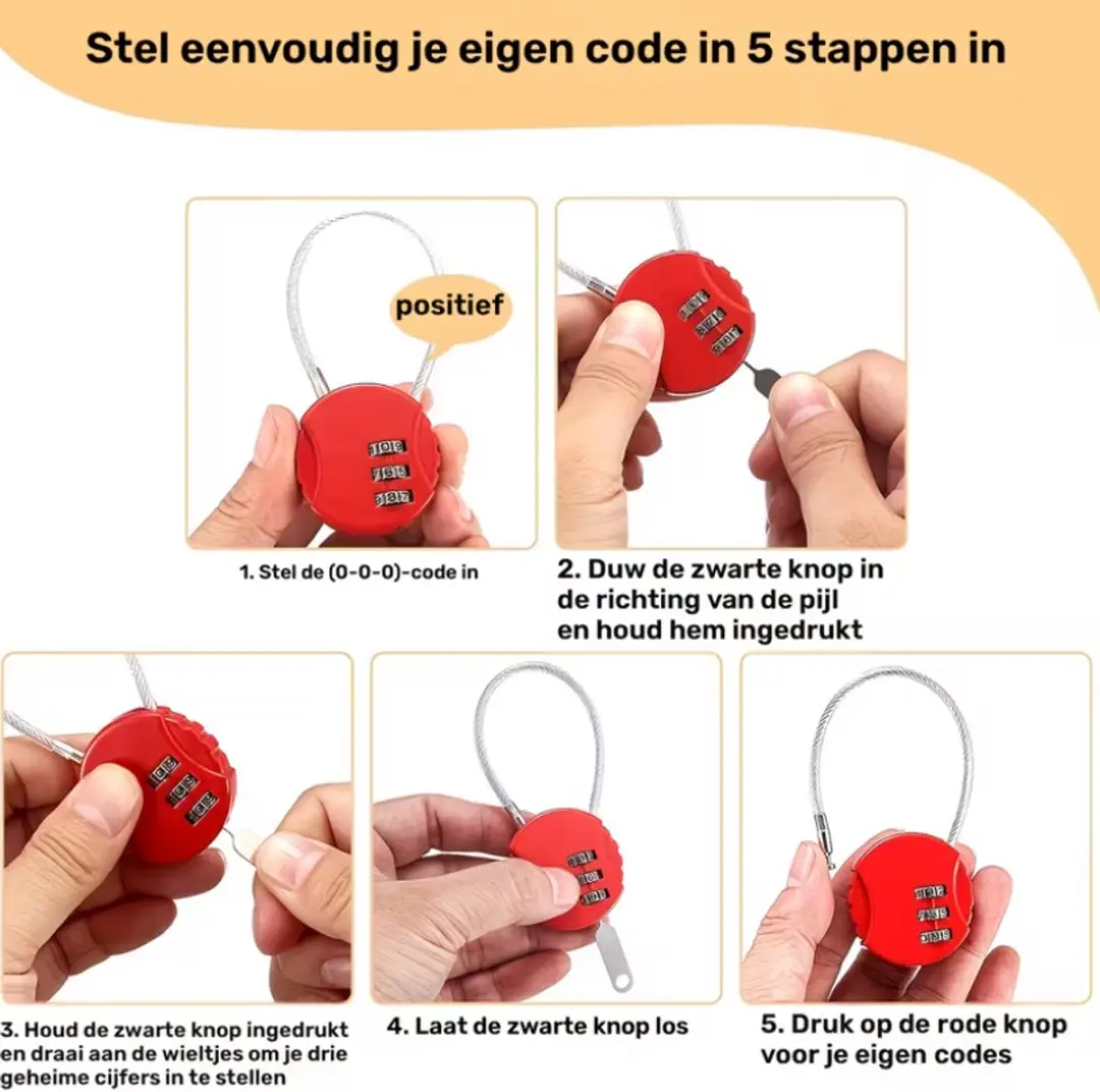 NUVEX Kofferslot Combinatie 3-cijferig - 2 Stuks