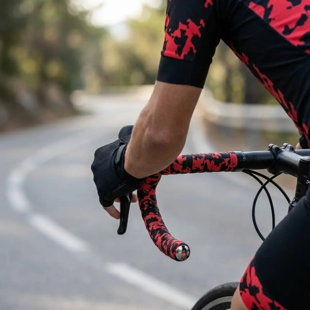 NUVEX Stuurlinten Racefiets - Zwart/Rood Camouflage - Antislip