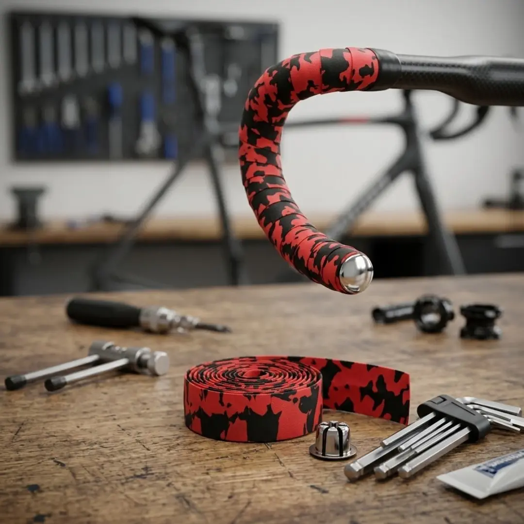 NUVEX Stuurlinten Racefiets - Zwart/Rood Camouflage - Antislip