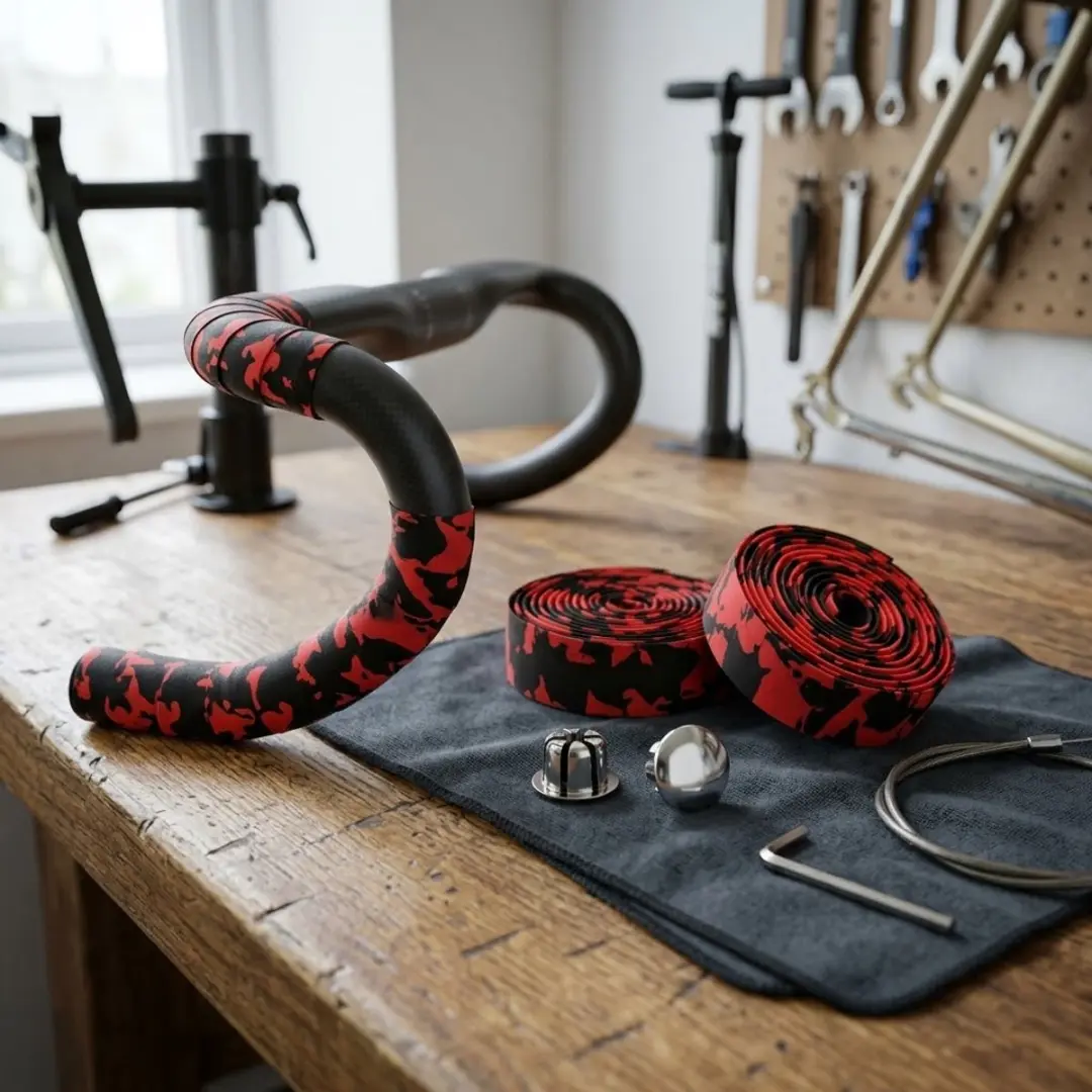 NUVEX Stuurlinten Racefiets - Zwart/Rood Camouflage - Antislip