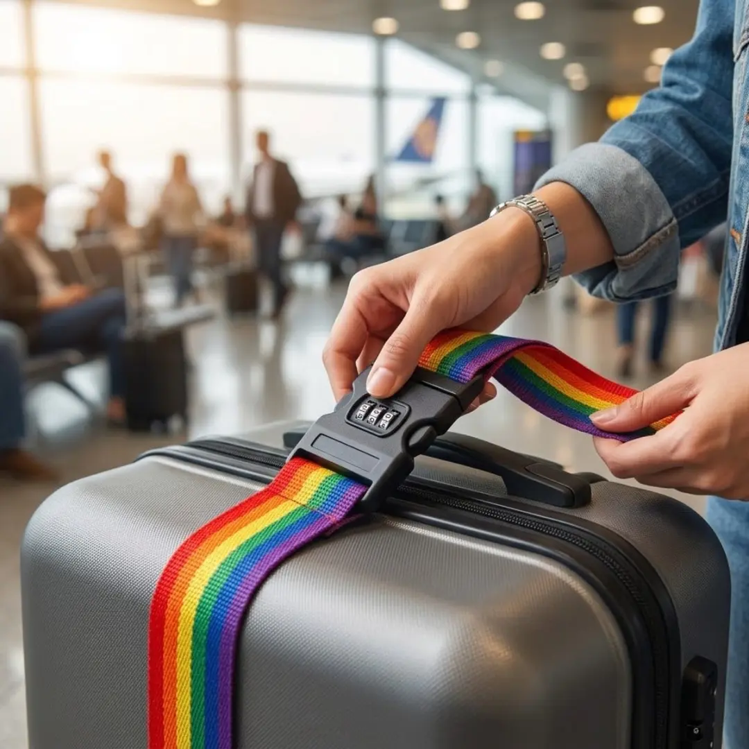 NUVEX Regenboog Bagageriem met Codeslot 180cm - 2 Stuks