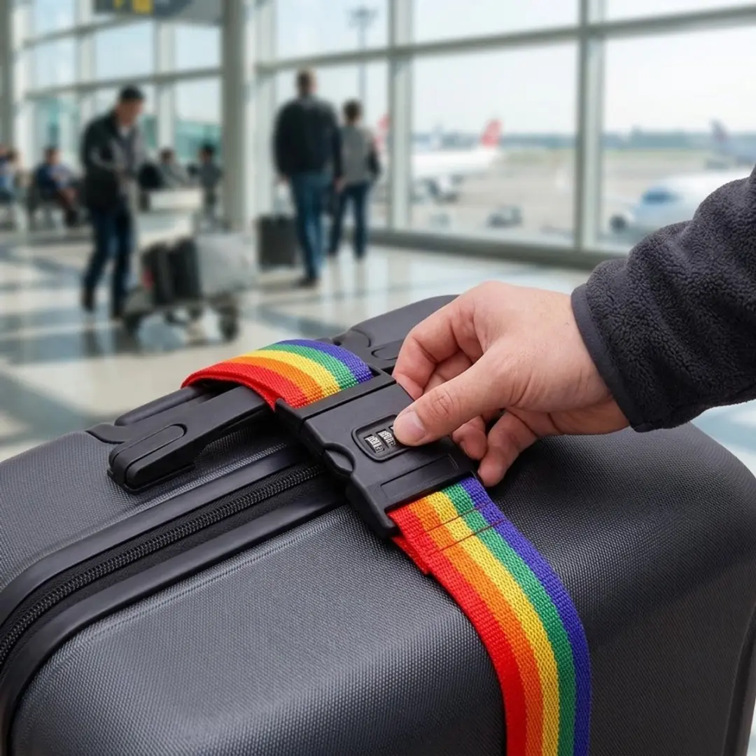 NUVEX Regenboog Bagageriem met Codeslot 180cm - 2 Stuks