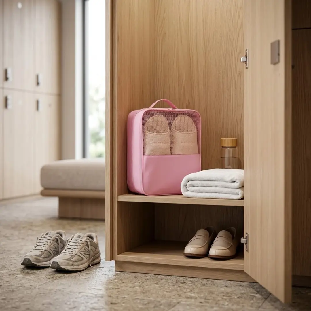 NuveX Schoenzak Roze - Ademend Mesh met Ritssluiting
