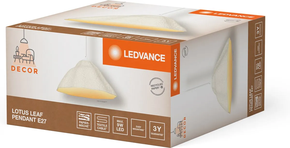 LEDVANCE Decor Lotus Leaf Hanglamp - E27 - 396mm - Wit