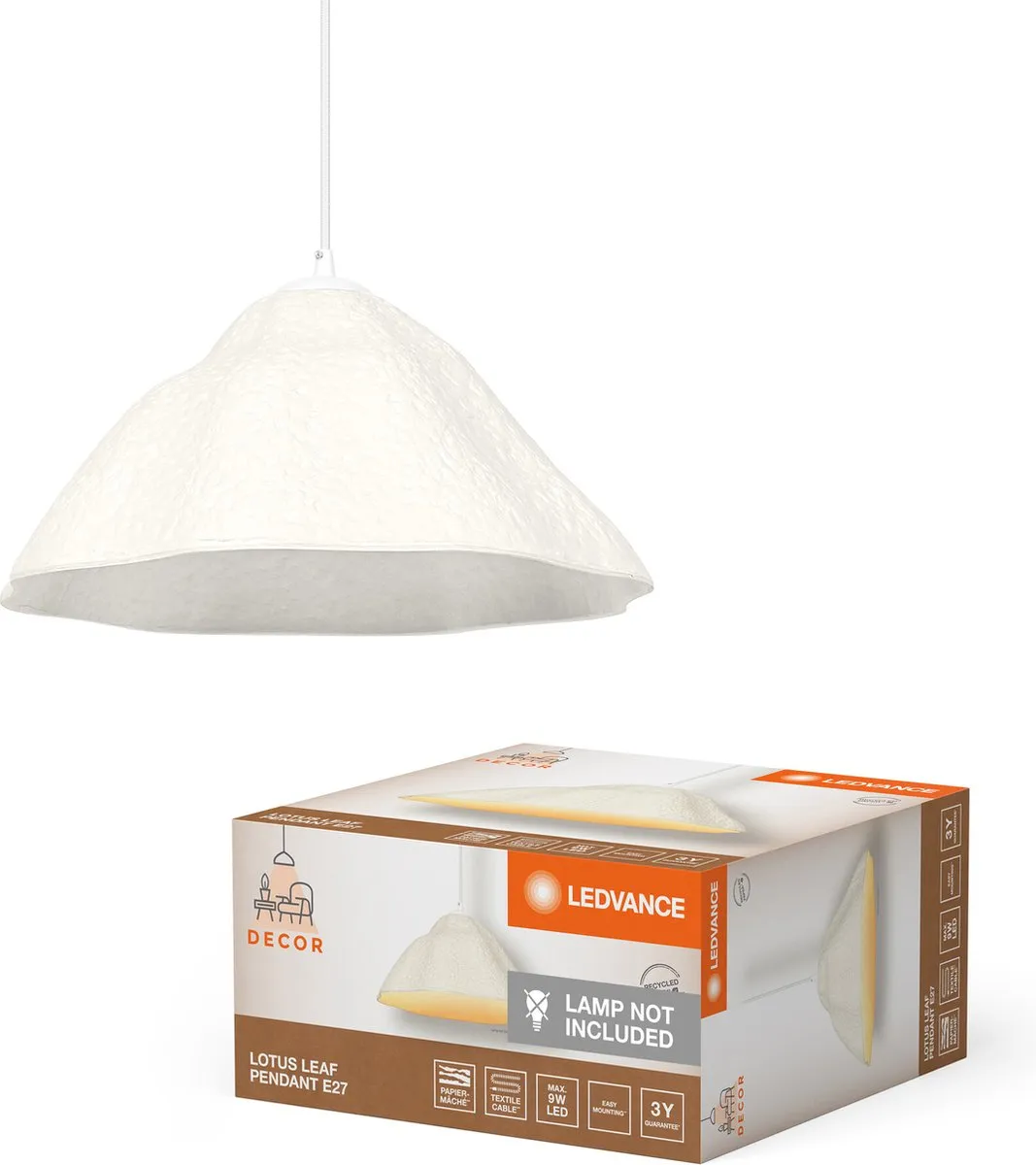 LEDVANCE Decor Lotus Leaf Hanglamp - E27 - 396mm - Wit