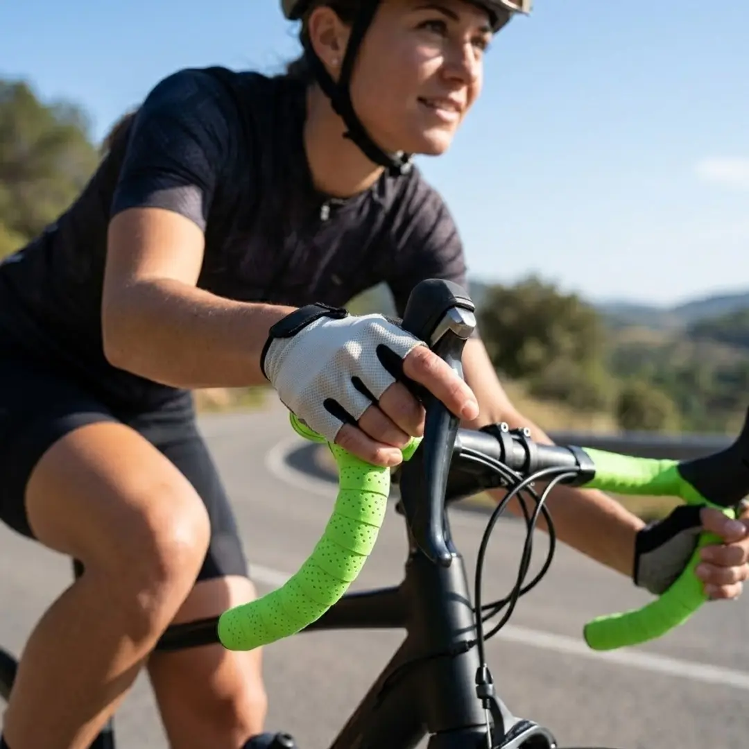NUVEX Groene Antislip Stuurtape Set - Fiets - Geperforeerd - Unisex