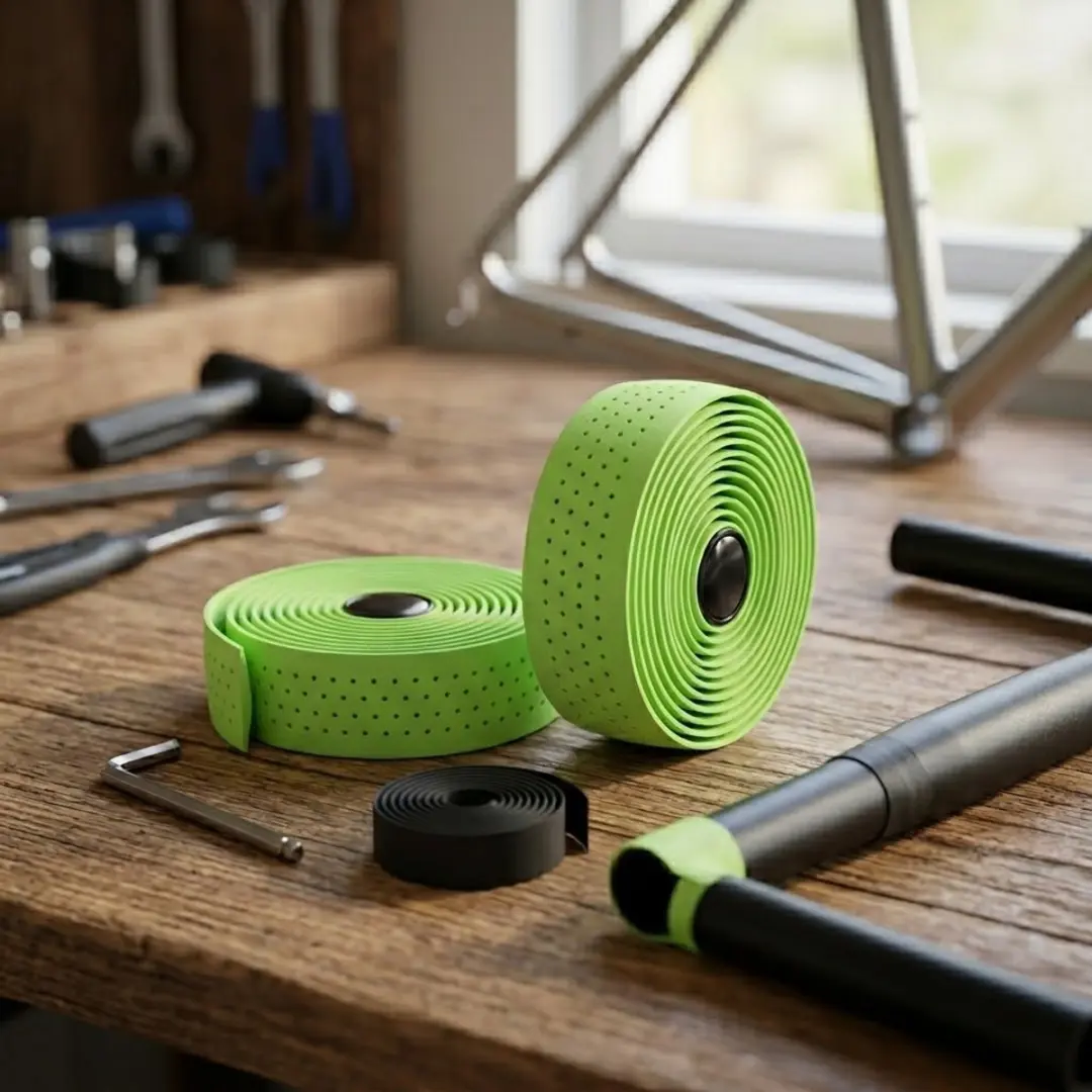 NUVEX Groene Antislip Stuurtape Set - Fiets - Geperforeerd - Unisex