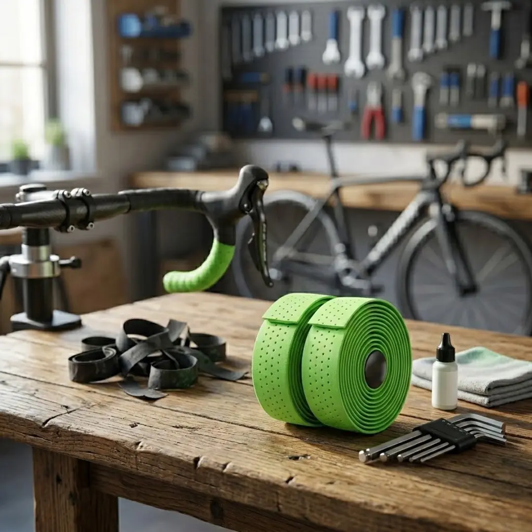 NUVEX Groene Antislip Stuurtape Set - Fiets - Geperforeerd - Unisex