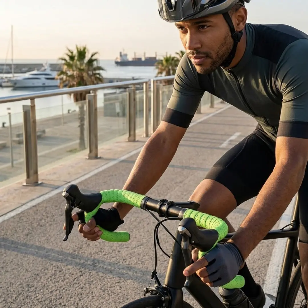 NUVEX Groene Antislip Stuurtape Set - Fiets - Geperforeerd - Unisex