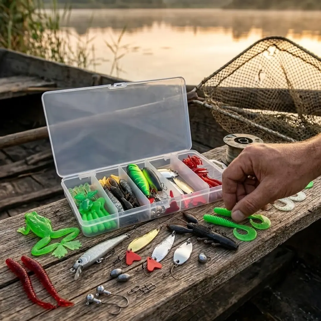 NUVEX Multicolor Vis Aas Set 84-delig - Softbait/Plug/Spinner/Lokazen