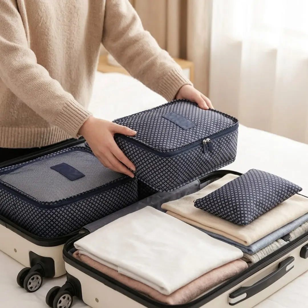 NUVEX Reis Organizer Set 6-delig - Marineblauw Ster