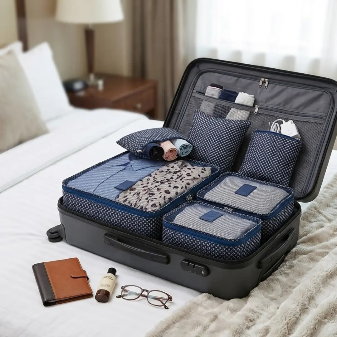 NUVEX Reis Organizer Set 6-delig - Marineblauw Ster