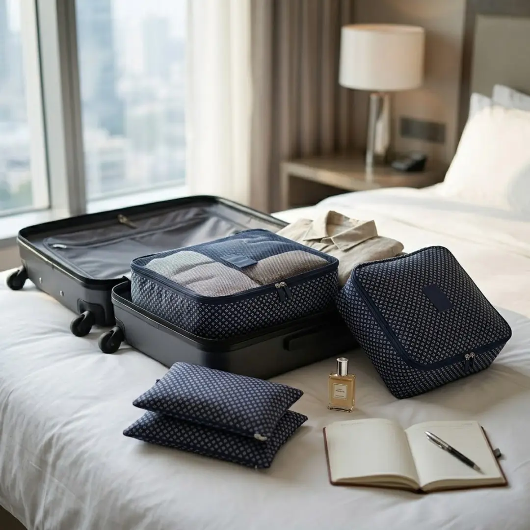 NUVEX Reis Organizer Set 6-delig - Marineblauw Ster