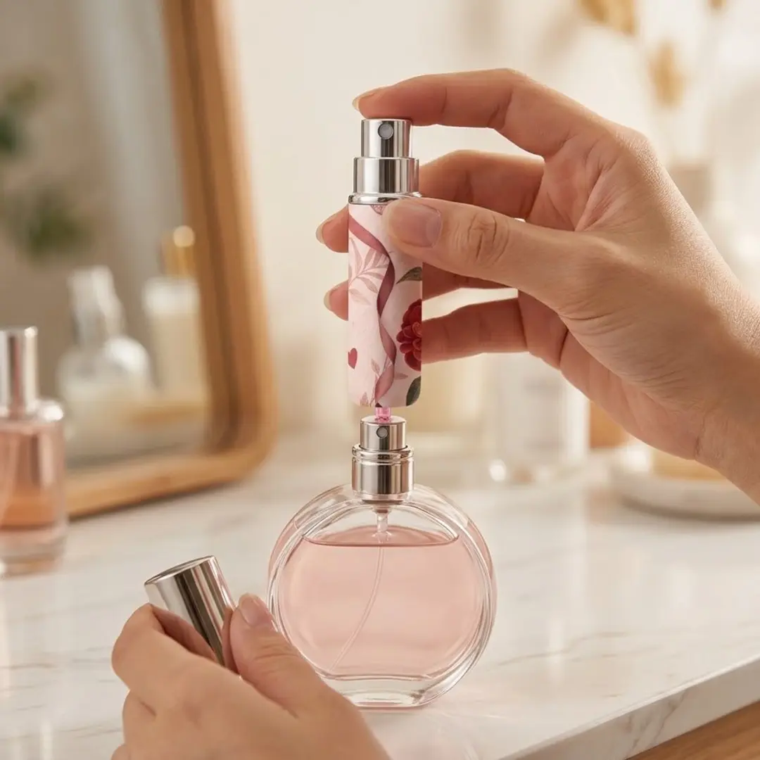 NuveX Roze Hervulbare Parfumspray 5ml - Bloemen/Vlinder/Hartjes