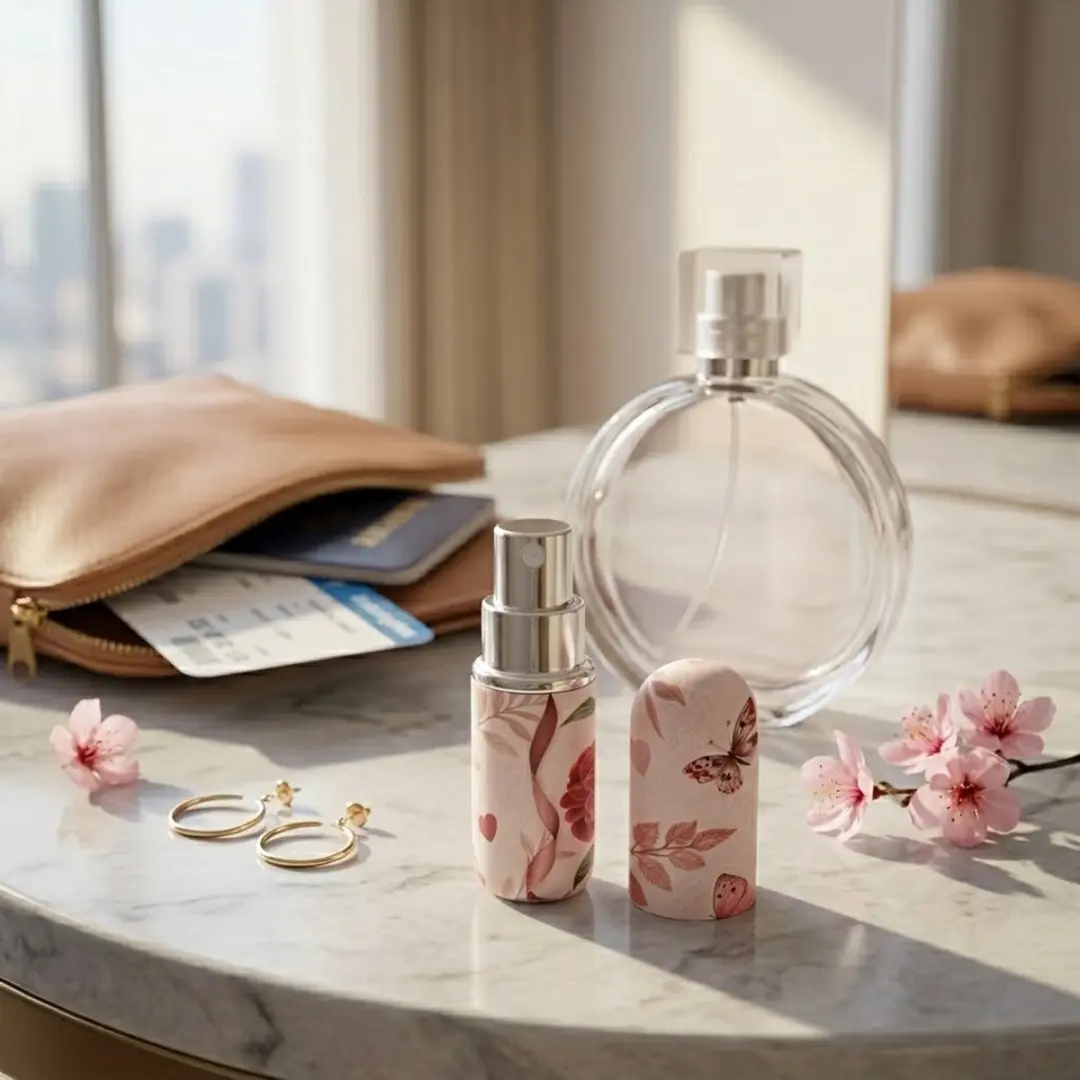 NuveX Roze Hervulbare Parfumspray 5ml - Bloemen/Vlinder/Hartjes