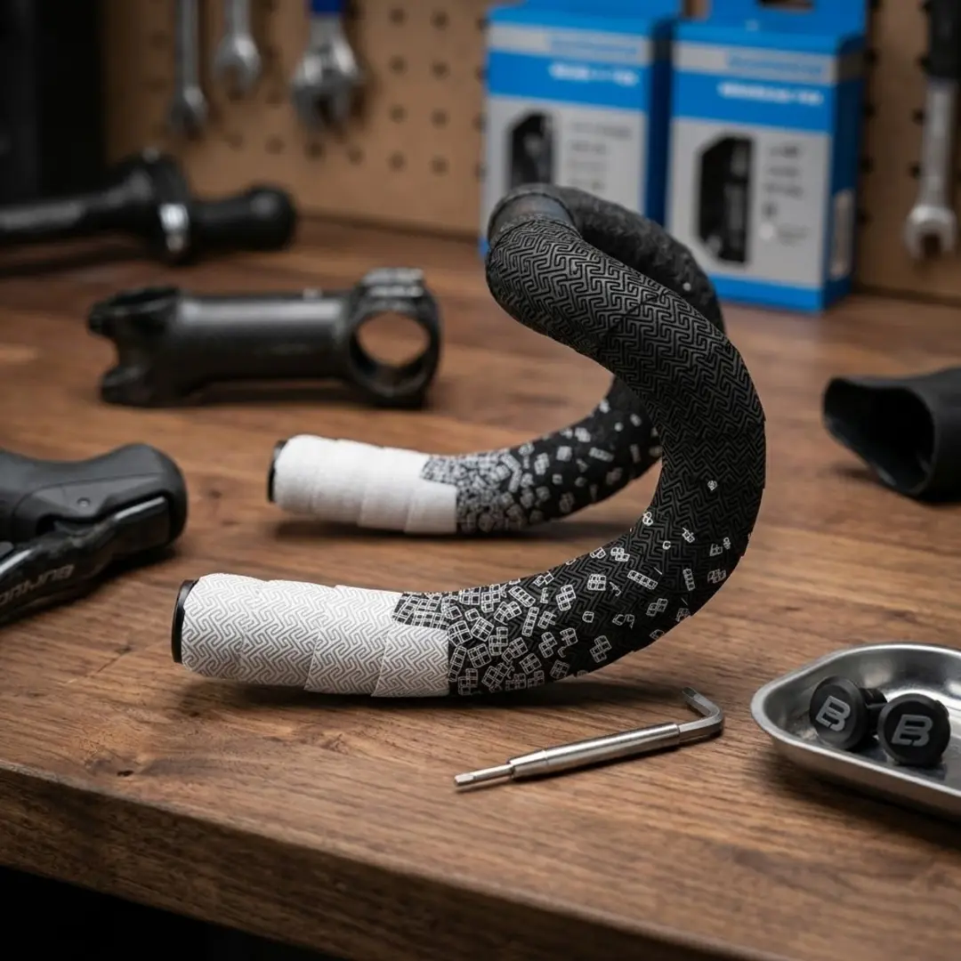 NUVEX Witte Stuurlinten Racefiets - Antislip Set met Plugs