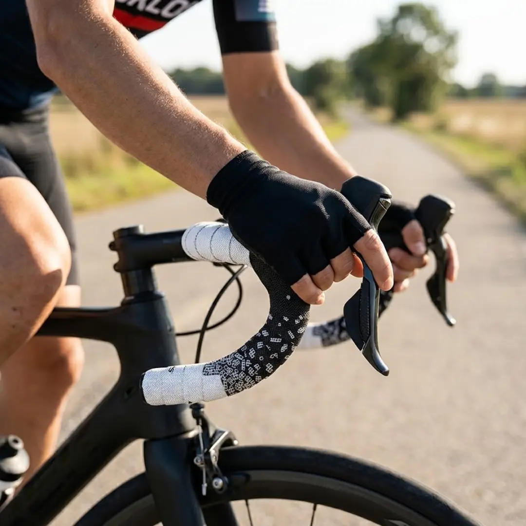 NUVEX Witte Stuurlinten Racefiets - Antislip Set met Plugs