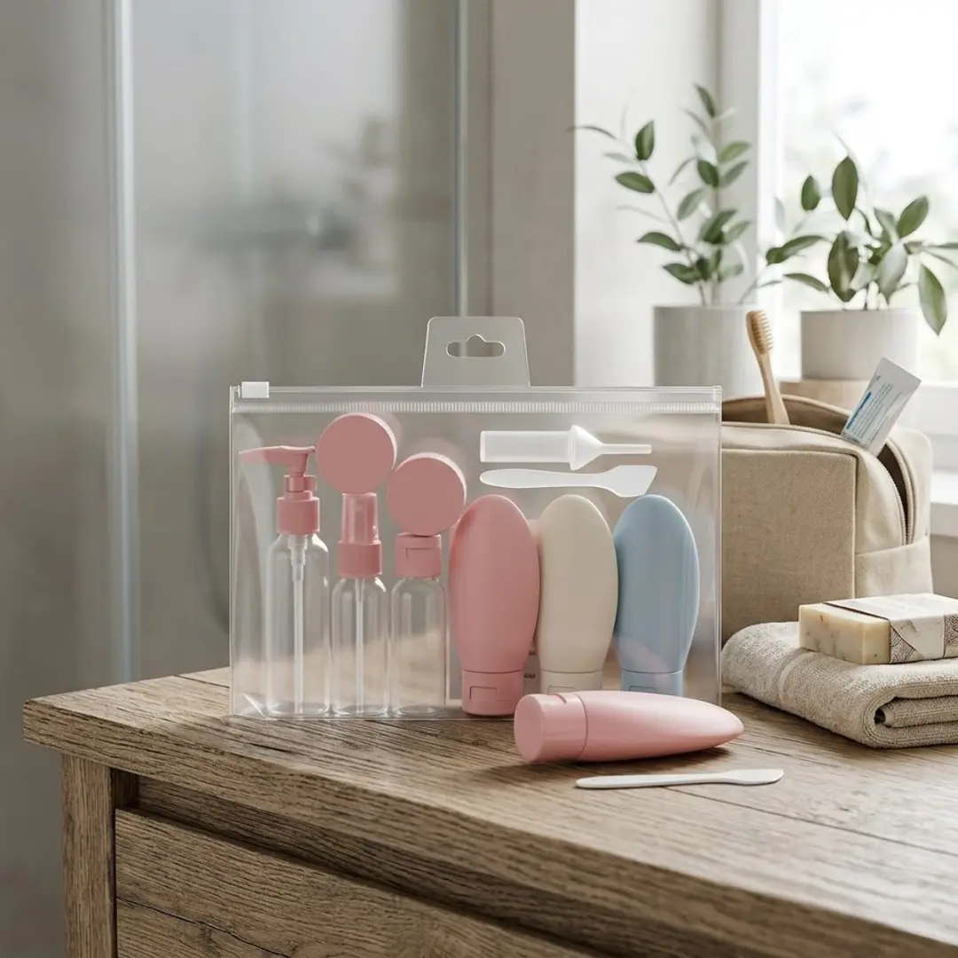 NUVEX Reisverpakking 11-delig - Roze/Beige/Blauw - afbeelding 5 van 6