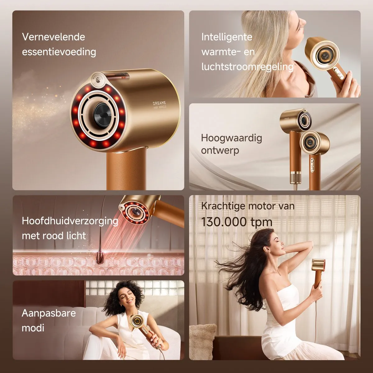 Dreame Miracle Pro AHX30 Haardroger - 1600W - Goud