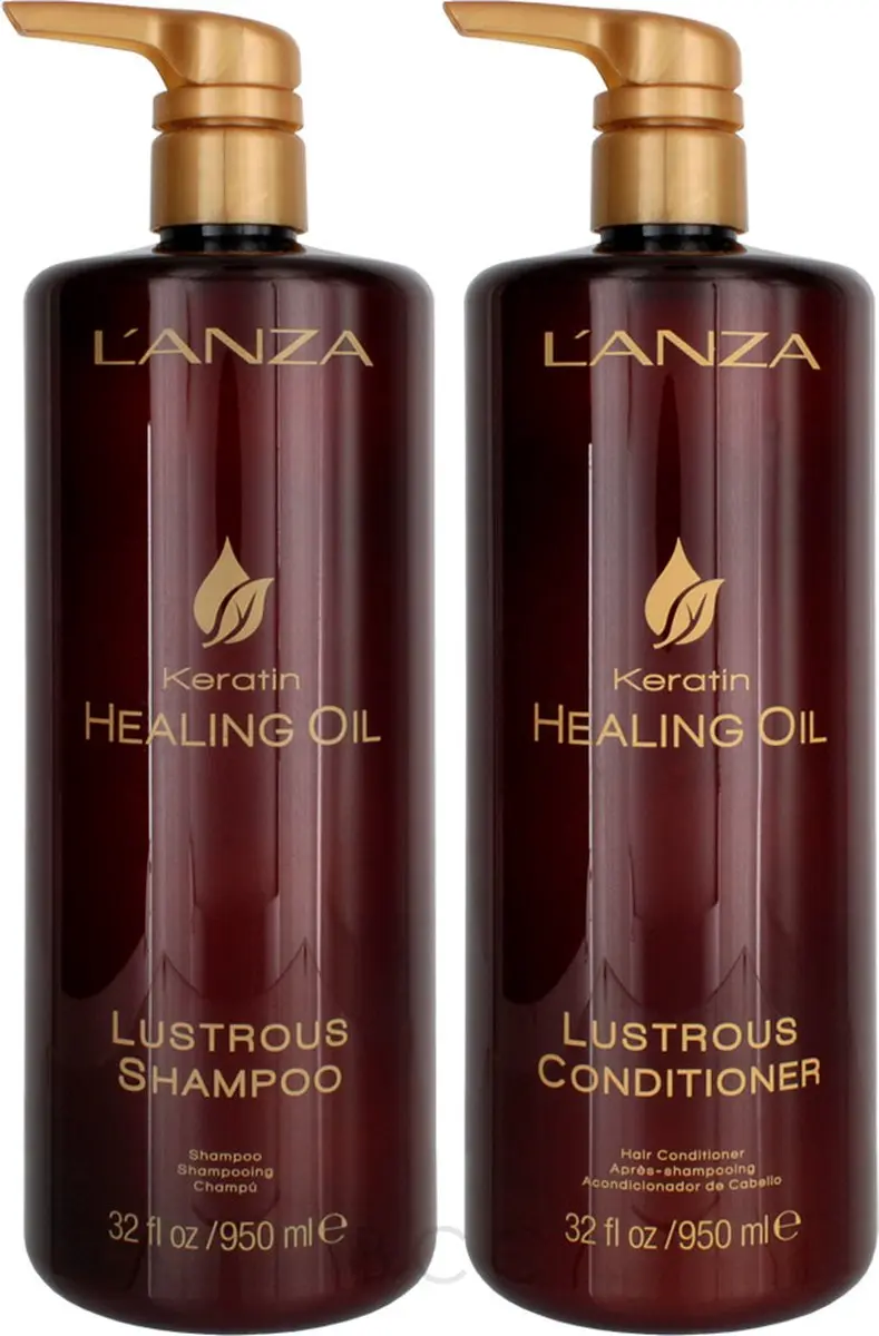L'anza Keratin Healing Oil Shampoo & Conditioner Set 1900ml