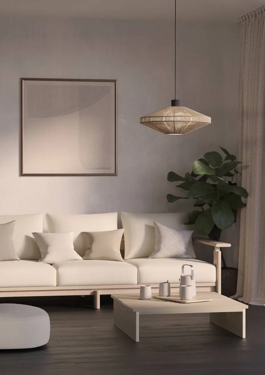 Eglo Orimini Hanglamp E27 Ø38cm - Crème/Brons - afbeelding 6 van 6