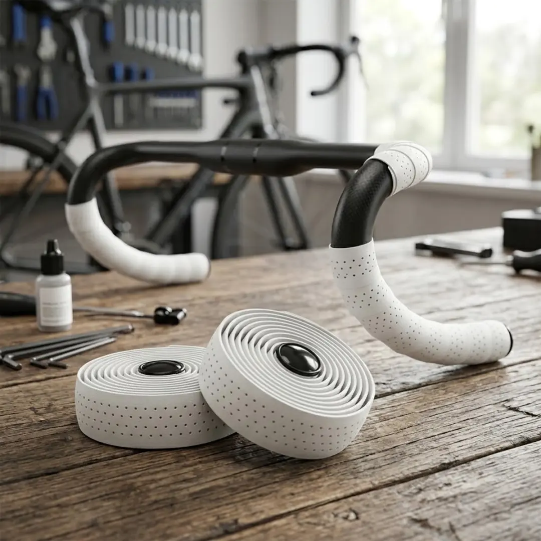 NUVEX Witte Stuurlinten Racefiets - Antislip Geperforeerd - 2 Stuks
