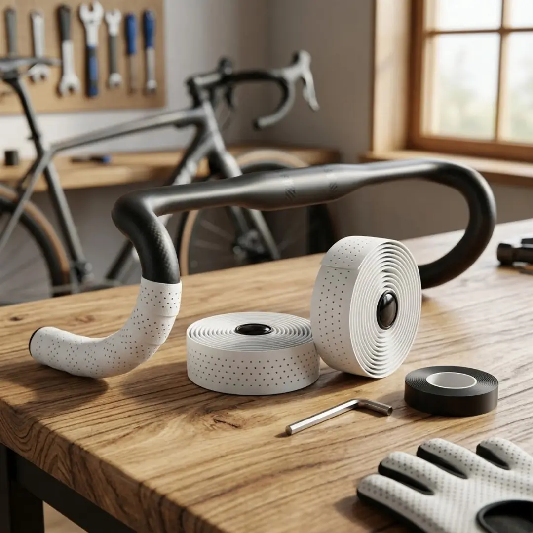 NUVEX Witte Stuurlinten Racefiets - Antislip Geperforeerd - 2 Stuks
