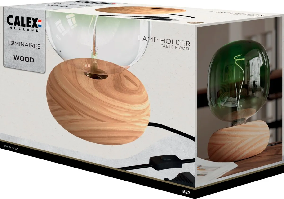Calex Scandinavische Tafellamp Hout Ø17cm