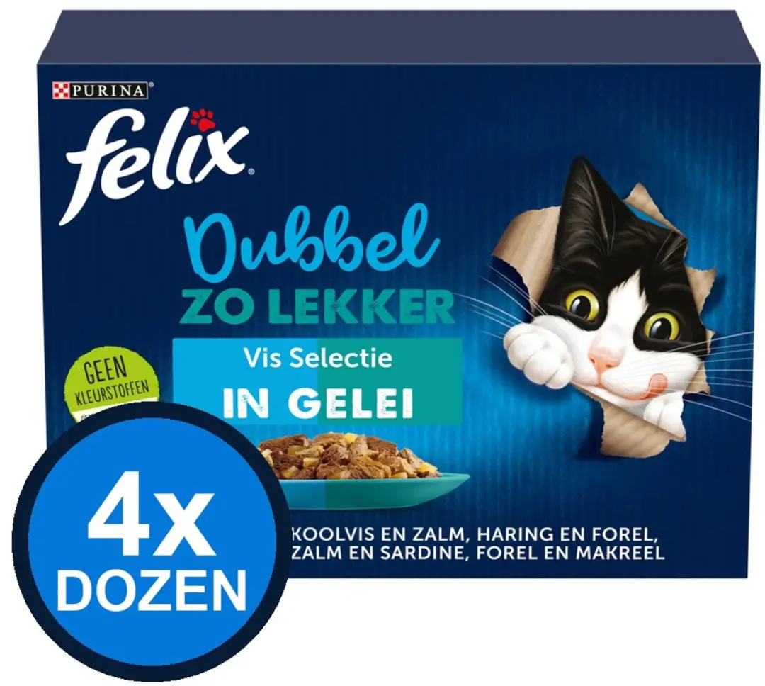 Felix Dubbel Zo Lekker Vis Selectie in Gelei Kattenvoer