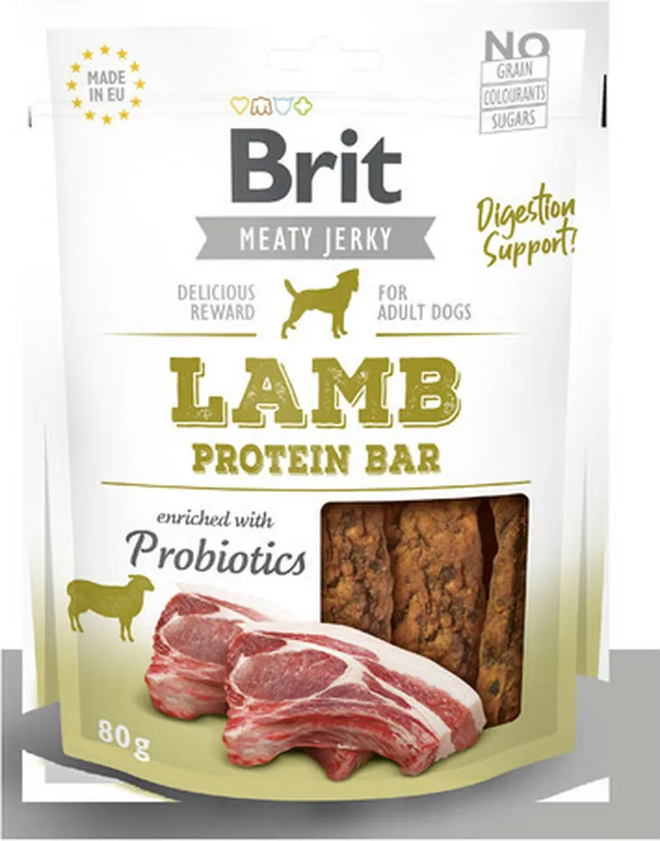 Brit Jerky Protein Bar Lam 80g