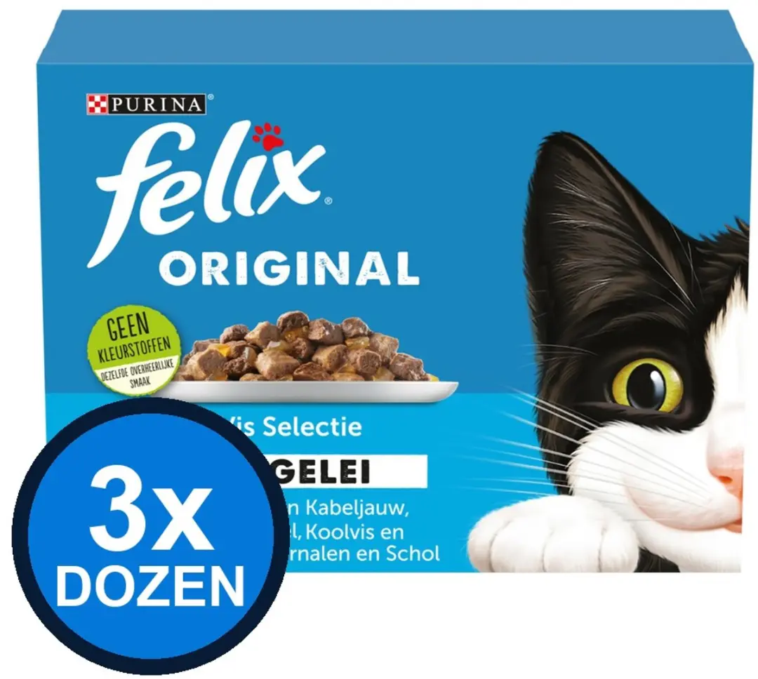 Felix Original Vis Selectie in Gelei Kattenvoer Natvoer