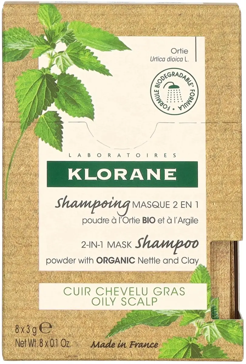 Klorane Haar Ortie 2-in-1 Masker Shampoo Poeder 24ml