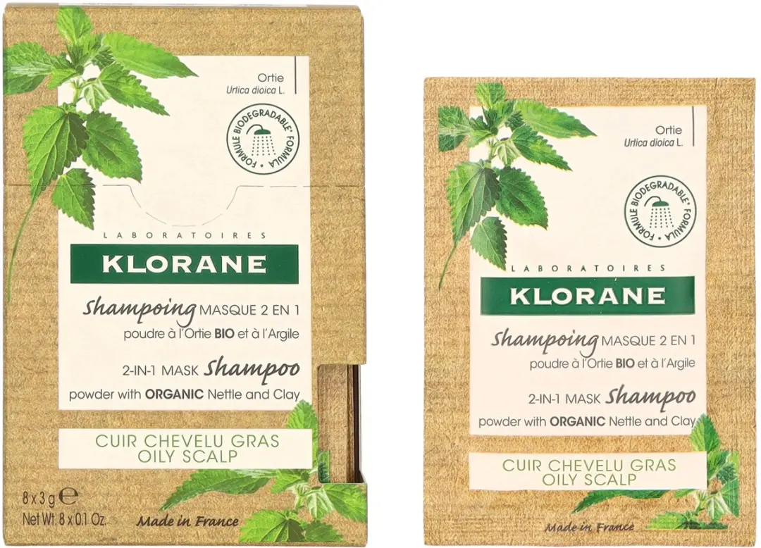 Klorane Haar Ortie 2-in-1 Masker Shampoo Poeder 24ml