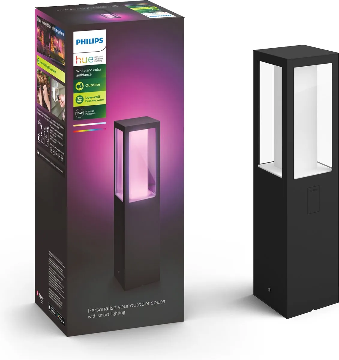 Philips Hue Impress Sokkellamp - Zwart