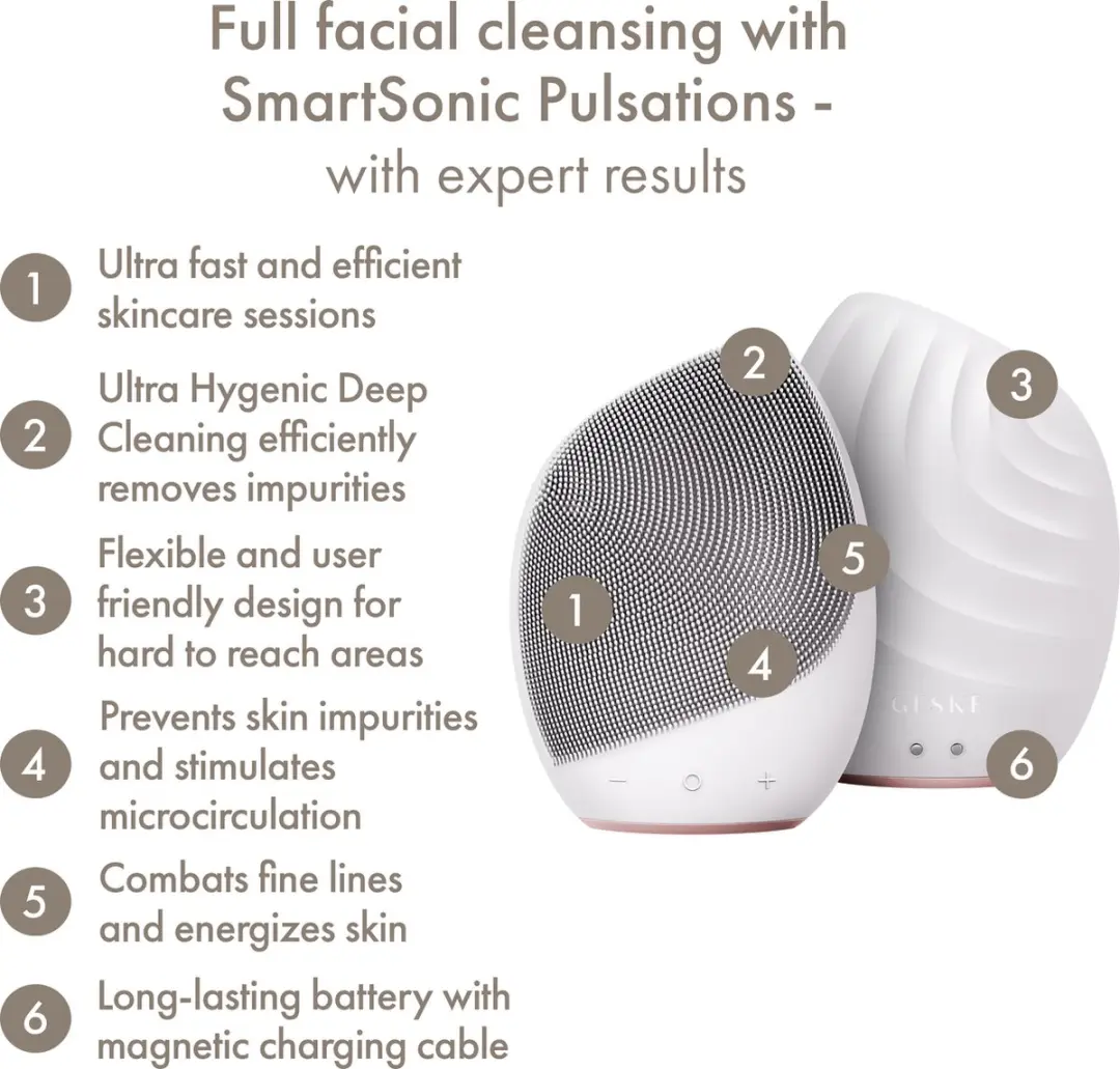 GESKE SmartAppGuided Facial Brush AP_GK000010SL01+GK000640SC01 - 14 snelheden - Starlight