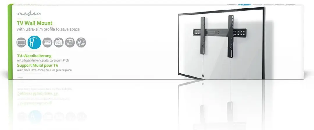 Nedis TVWM5150BK Kantelbare TV-Muurbeugel - 37-70" - 35kg - Zwart