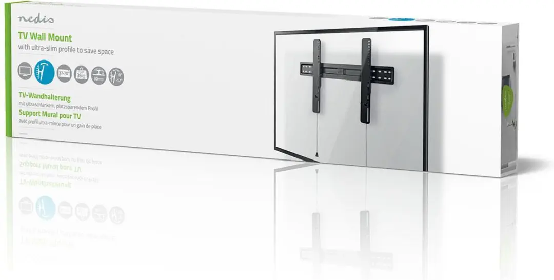 Nedis TVWM5150BK Kantelbare TV-Muurbeugel - 37-70" - 35kg - Zwart - afbeelding 6 van 6