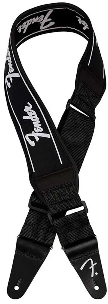 Fender Swell Neopreen Gitaarband - Zwart/Wit - afbeelding 6 van 6