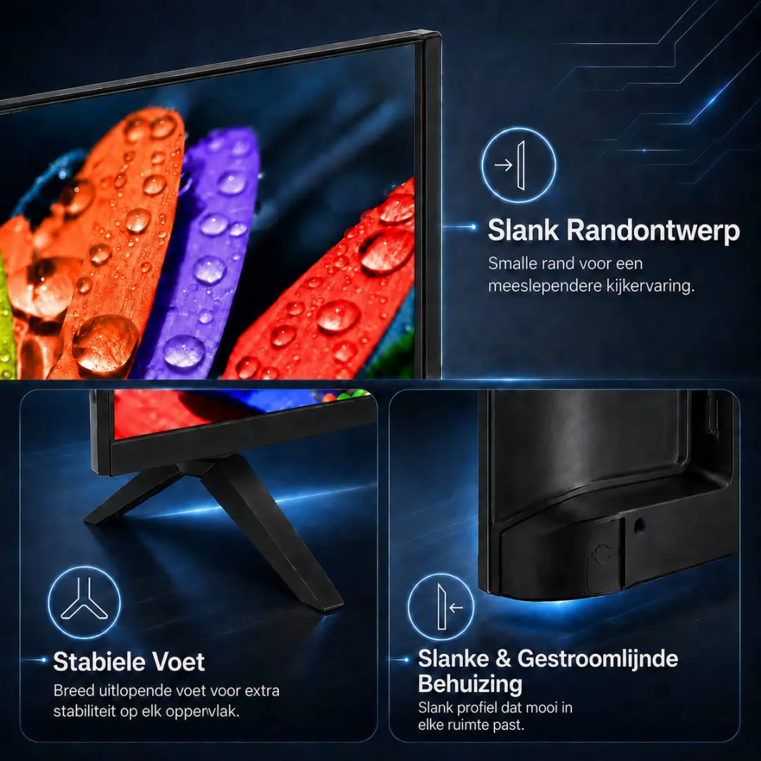 Koorui Tizen Smart TV QLED 85" - 4K - 3x HDMI - Dolby Digital - Zwart