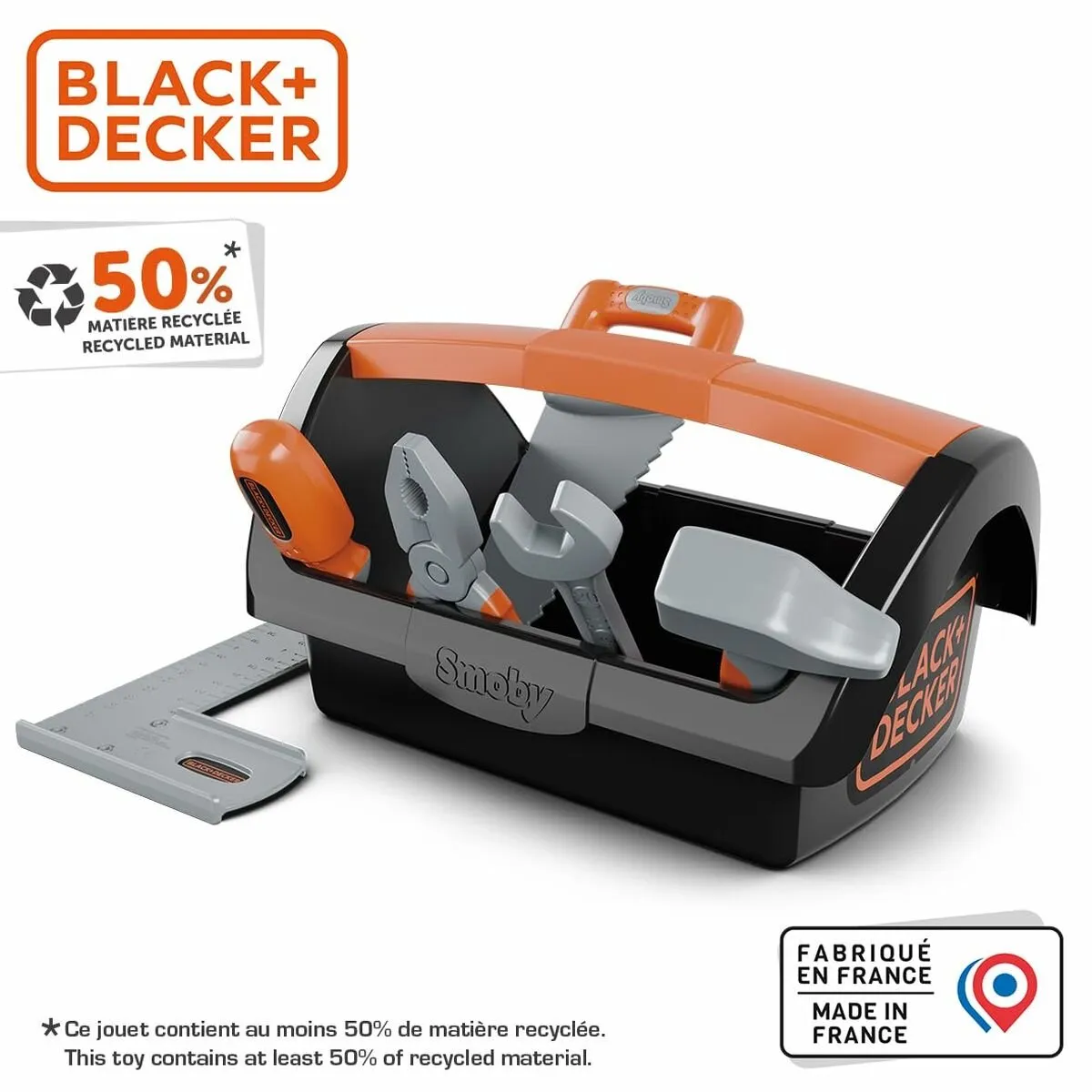 Smoby Black & Decker Speelgoedgereedschapskoffer - 6 Stuks Multi - afbeelding 6 van 6