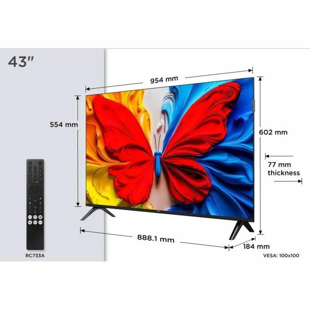 TCL 43S51K Smart TV 43" - Full HD QLED - Zwart